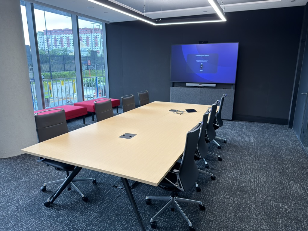 customer meeting room at nextdc with neat bar pro